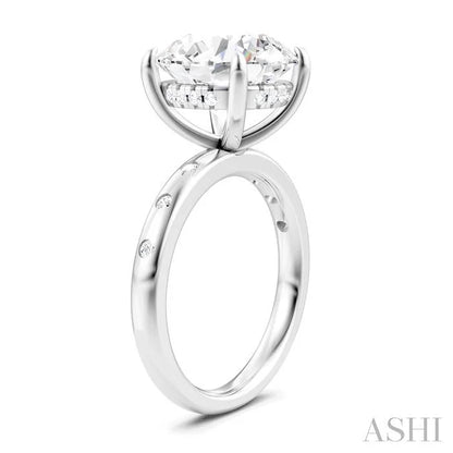 Round Shape Semi-Mount Diamond Engagement Ring