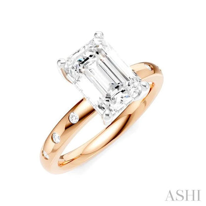 Emerald Shape Semi-Mount Diamond Engagement Ring