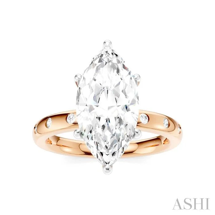 Marquise Shape Semi-Mount Diamond Engagement Ring