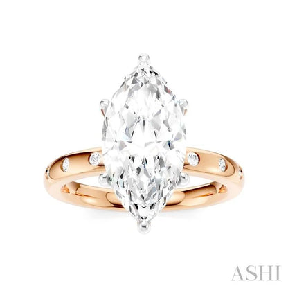 Marquise Shape Semi-Mount Diamond Engagement Ring