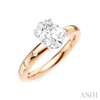 Oval Shape Semi-Mount Diamond Engagement Ring