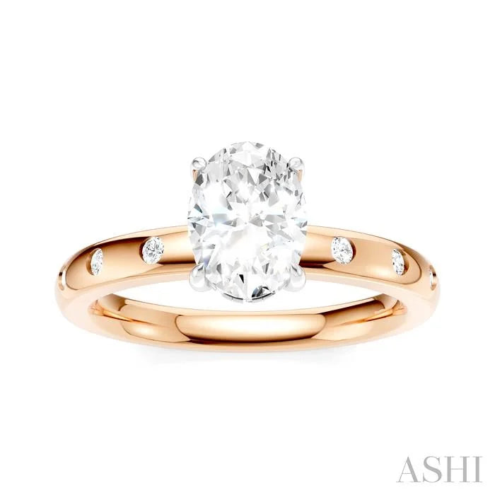 Oval Shape Semi-Mount Diamond Engagement Ring