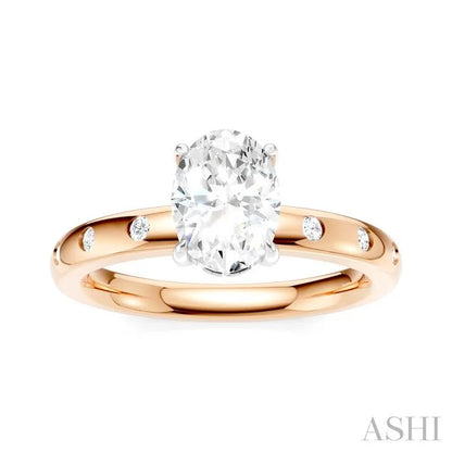 Oval Shape Semi-Mount Diamond Engagement Ring