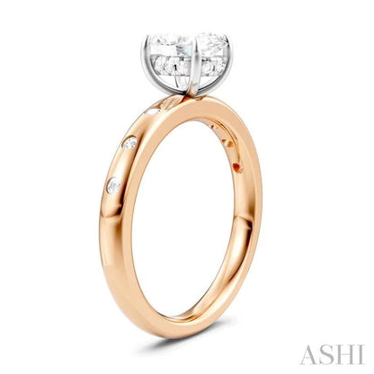 Oval Shape Semi-Mount Diamond Engagement Ring