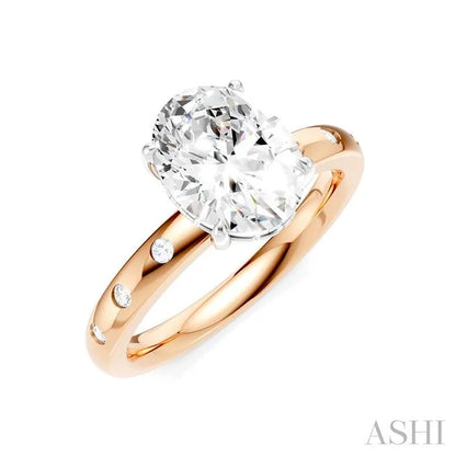 Oval Shape Semi-Mount Diamond Engagement Ring