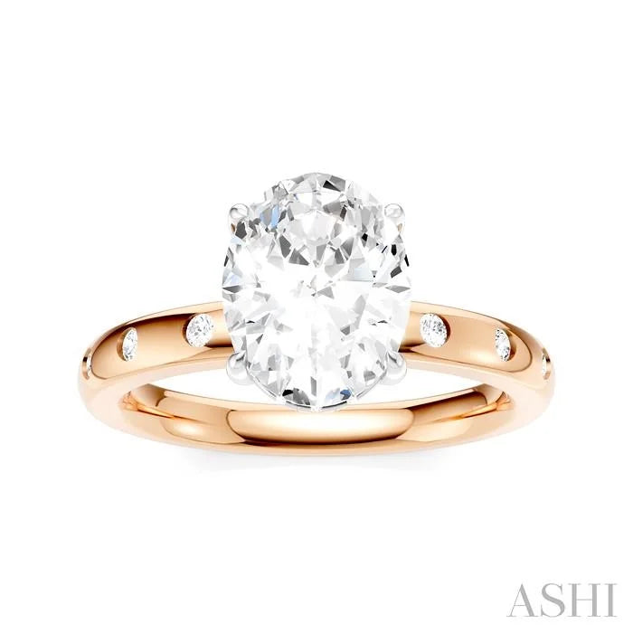 Oval Shape Semi-Mount Diamond Engagement Ring