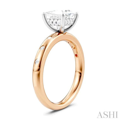 Princess Shape Semi-Mount Diamond Engagement Ring