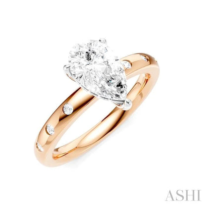 Pear Shape Semi-Mount Diamond Engagement Ring