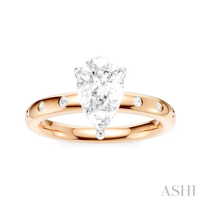 Pear Shape Semi-Mount Diamond Engagement Ring