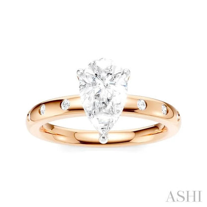 Pear Shape Semi-Mount Diamond Engagement Ring