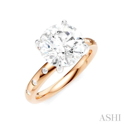 Round Shape Semi-Mount Diamond Engagement Ring