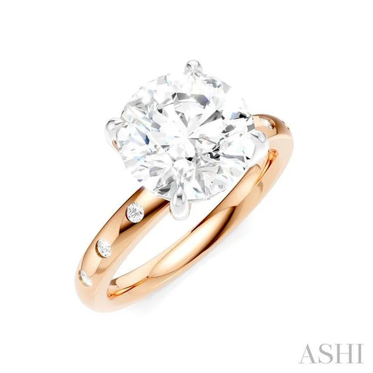 Round Shape Semi-Mount Diamond Engagement Ring