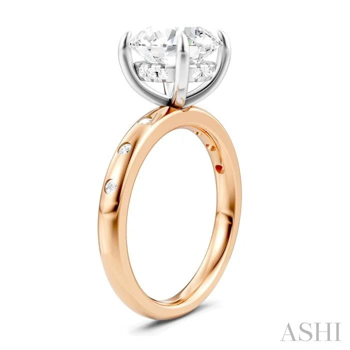 Round Shape Semi-Mount Diamond Engagement Ring