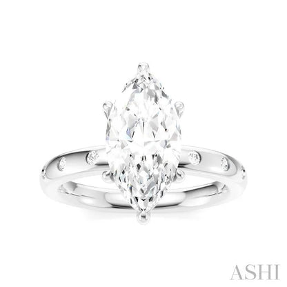 Marquise Shape Semi-Mount Diamond Engagement Ring