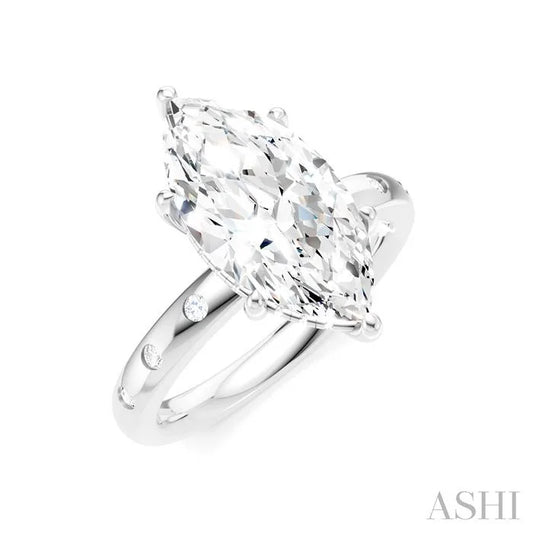 Marquise Shape Semi-Mount Diamond Engagement Ring
