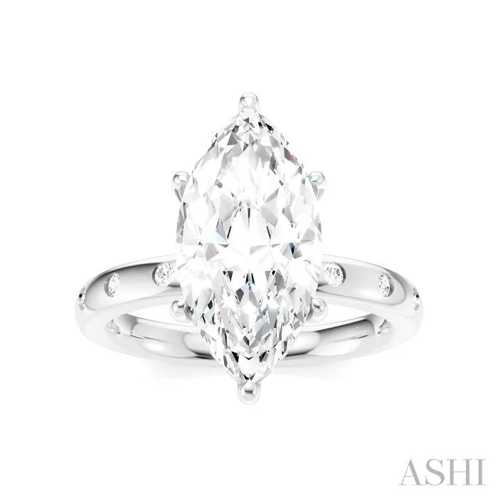 Marquise Shape Semi-Mount Diamond Engagement Ring