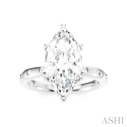 Marquise Shape Semi-Mount Diamond Engagement Ring