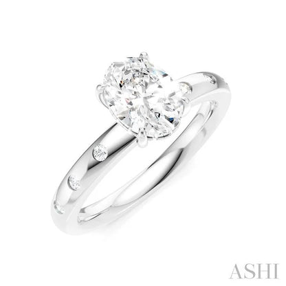 Oval Shape Semi-Mount Diamond Engagement Ring
