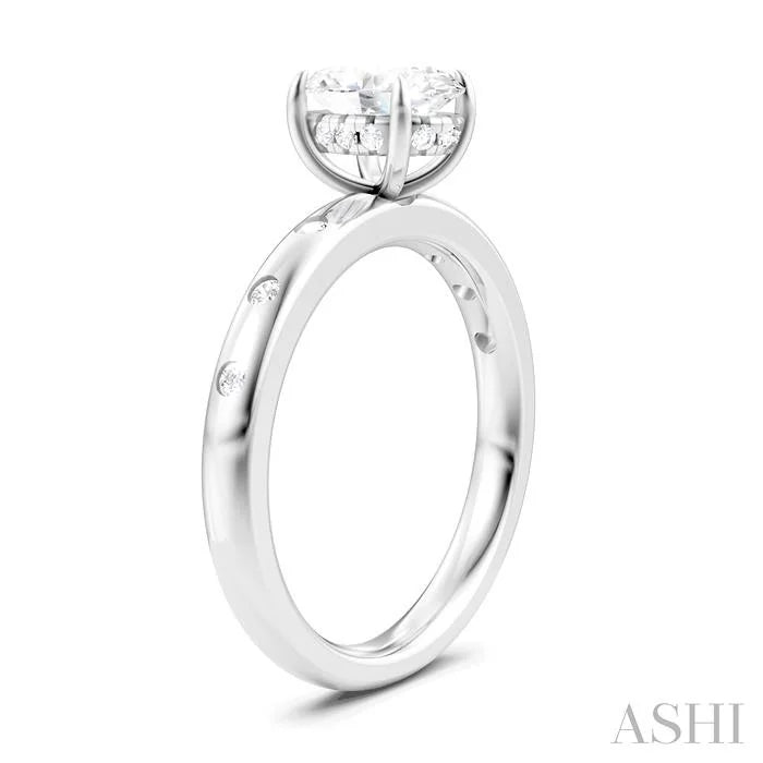 Oval Shape Semi-Mount Diamond Engagement Ring