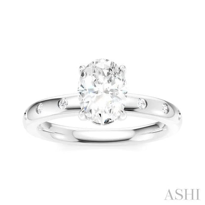 Oval Shape Semi-Mount Diamond Engagement Ring