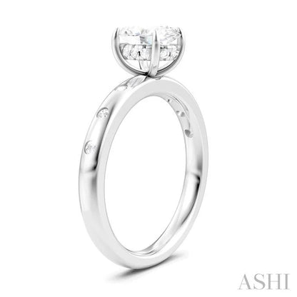 Oval Shape Semi-Mount Diamond Engagement Ring