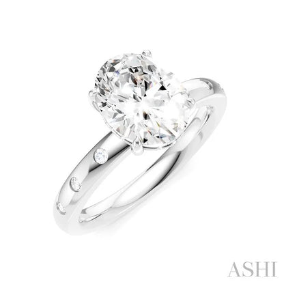 Oval Shape Semi-Mount Diamond Engagement Ring