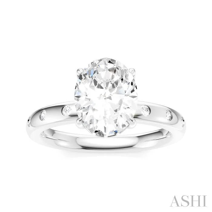 Oval Shape Semi-Mount Diamond Engagement Ring