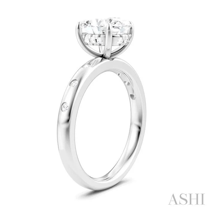 Oval Shape Semi-Mount Diamond Engagement Ring
