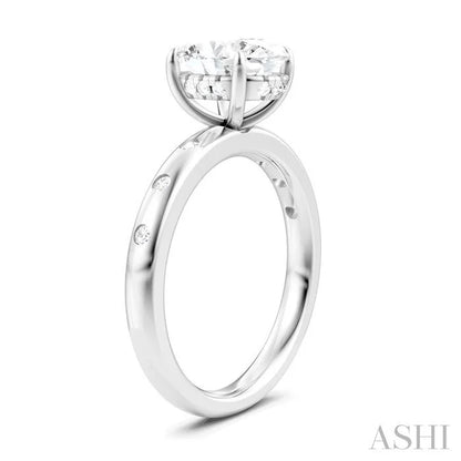 Oval Shape Semi-Mount Diamond Engagement Ring