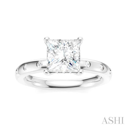 Princess Shape Semi-Mount Diamond Engagement Ring