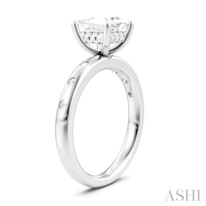 Princess Shape Semi-Mount Diamond Engagement Ring