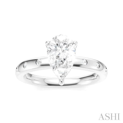 Pear Shape Semi-Mount Diamond Engagement Ring