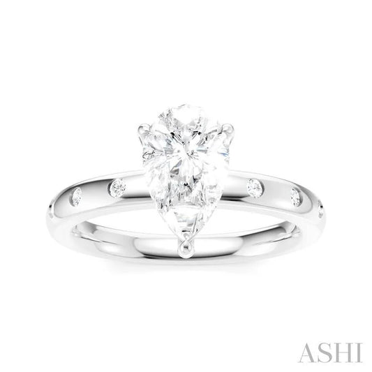 Pear Shape Semi-Mount Diamond Engagement Ring