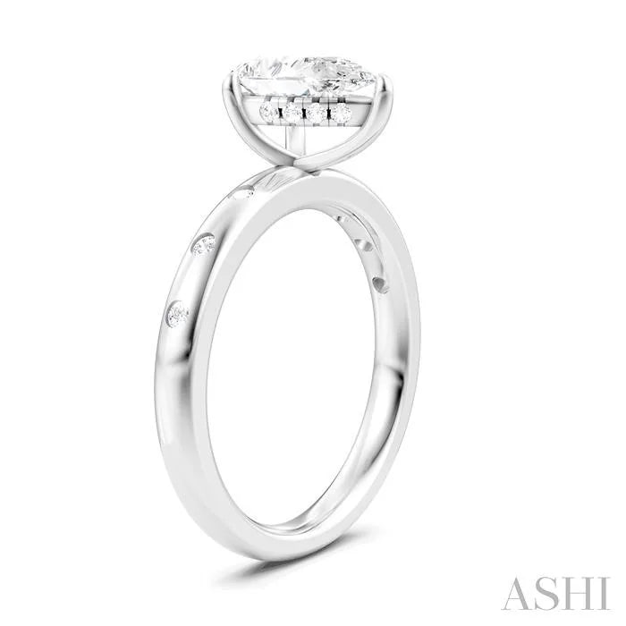 Pear Shape Semi-Mount Diamond Engagement Ring