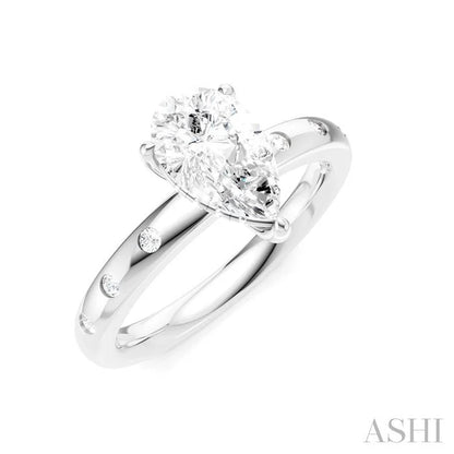 Pear Shape Semi-Mount Diamond Engagement Ring