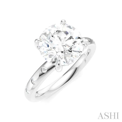 Round Shape Semi-Mount Diamond Engagement Ring