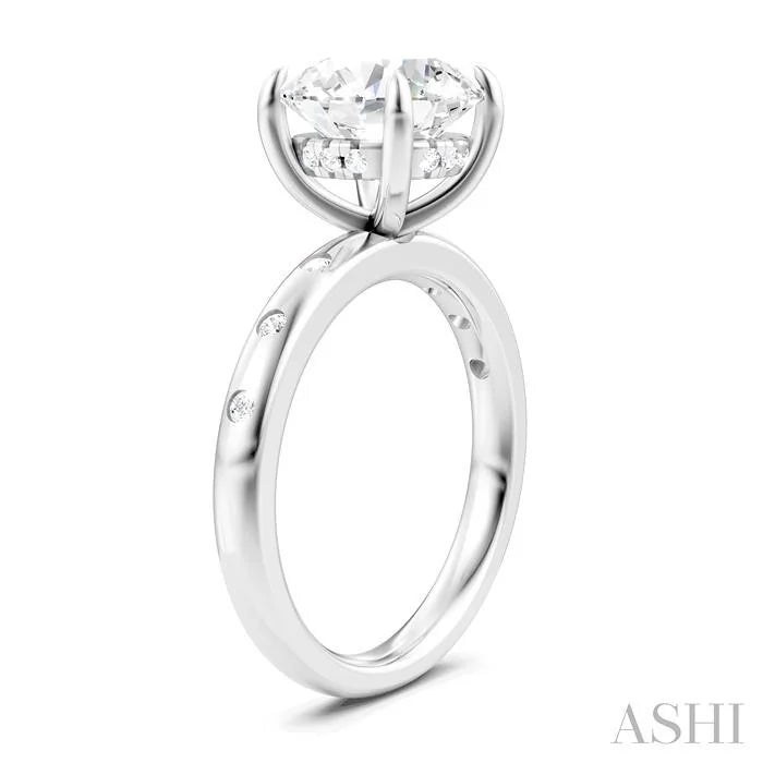 Round Shape Semi-Mount Diamond Engagement Ring