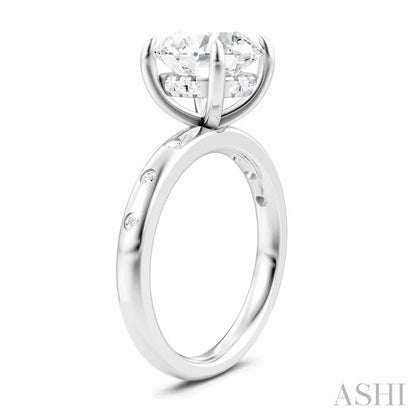 Round Shape Semi-Mount Diamond Engagement Ring
