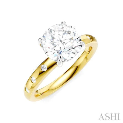 Round Shape Semi-Mount Diamond Engagement Ring