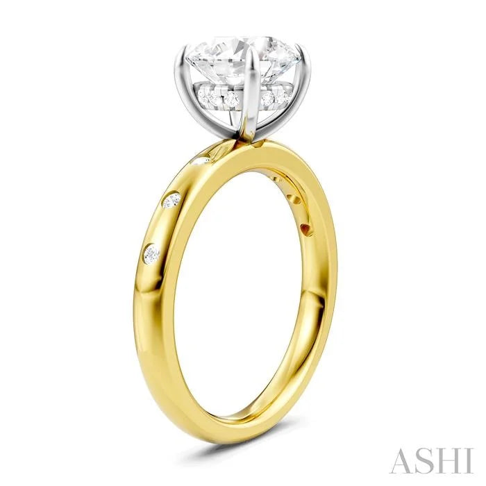 Round Shape Semi-Mount Diamond Engagement Ring