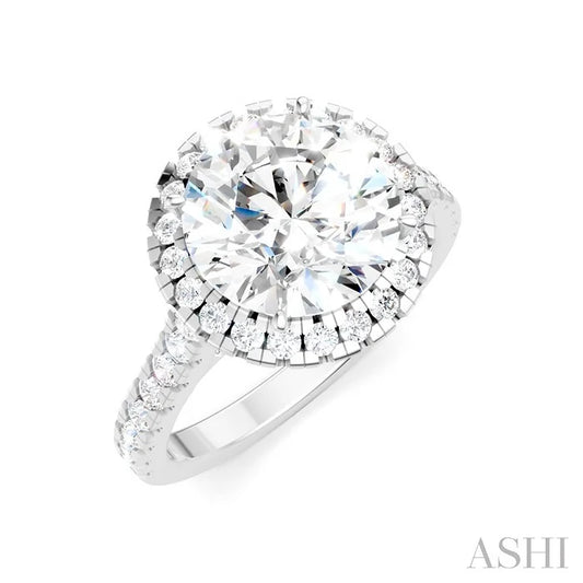 Round Shape Semi-Mount Halo�� Diamond Engagement Ring