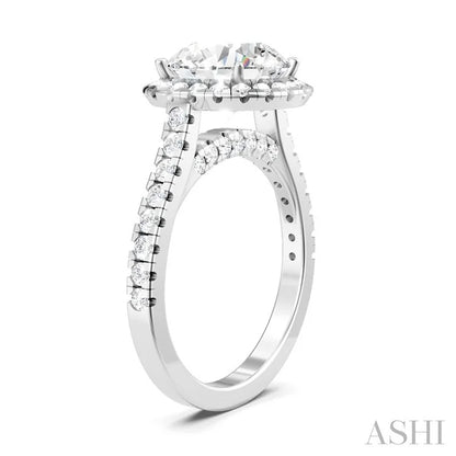 Round Shape Semi-Mount Halo�� Diamond Engagement Ring