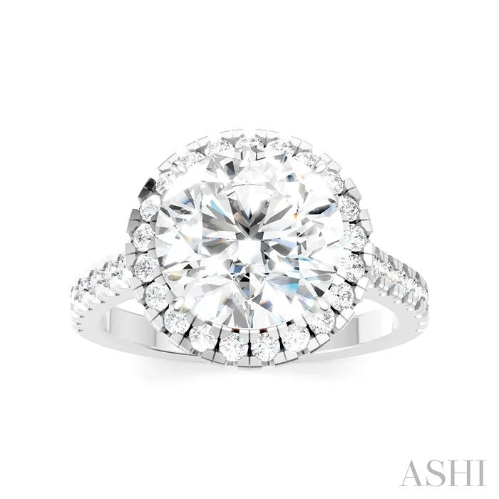 Round Shape Semi-Mount Halo�� Diamond Engagement Ring