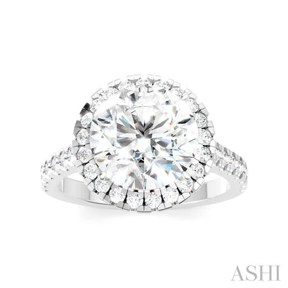 Round Shape Semi-Mount Halo�� Diamond Engagement Ring