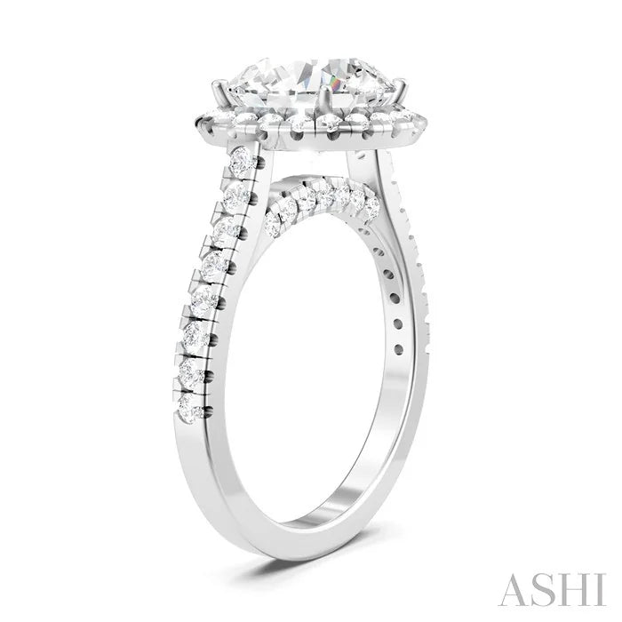 Round Shape Semi-Mount Halo�� Diamond Engagement Ring