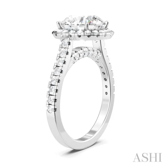 Round Shape Semi-Mount Halo�� Diamond Engagement Ring