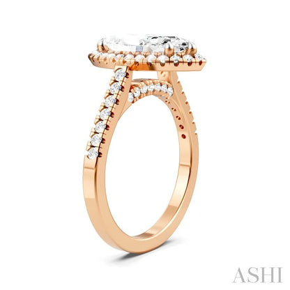 Marquise Shape Semi-Mount Halo Diamond Engagement Ring