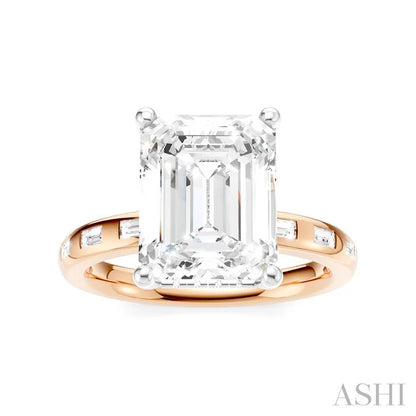 Emerald Shape Semi-Mount Diamond Engagement Ring