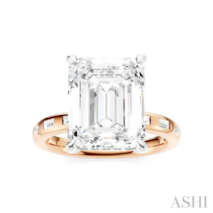 Emerald Shape Semi-Mount Diamond Engagement Ring