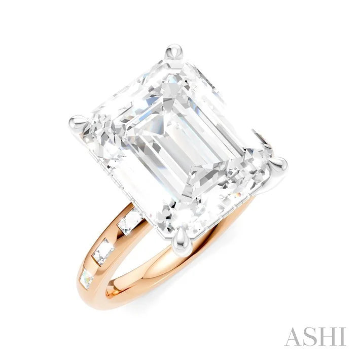Emerald Shape Semi-Mount Diamond Engagement Ring